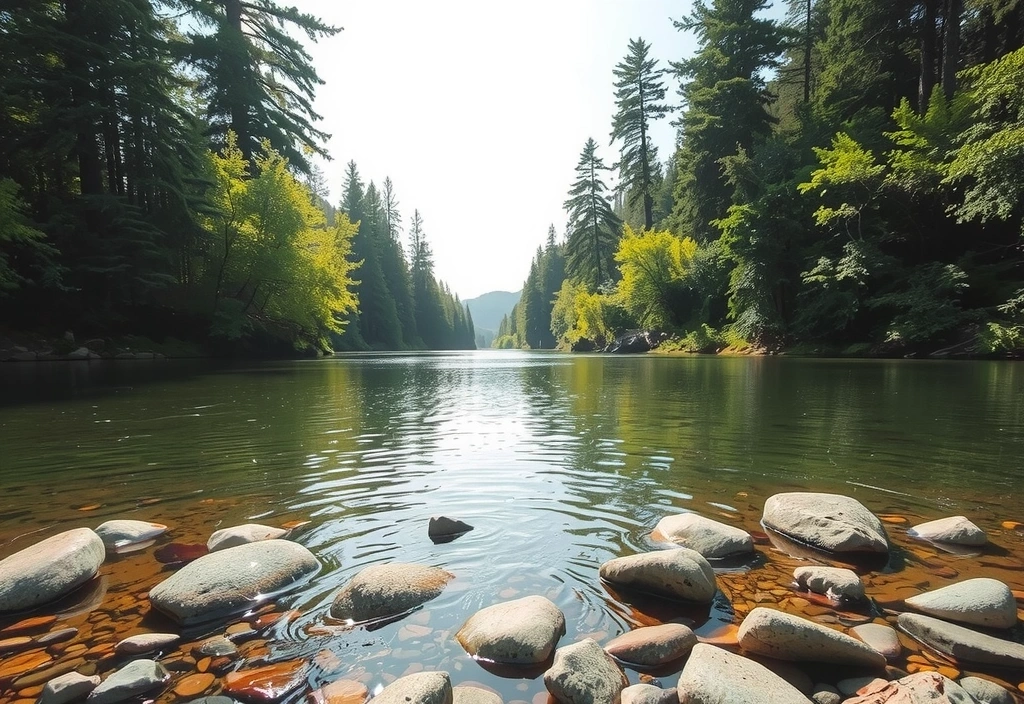 Crystal clear mountain spring water flowing through pristine natural landscape